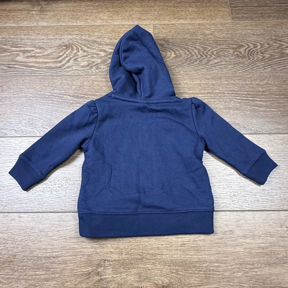 Baby Gap Girls Hooded Sweatshirt, Navy Blue, Logo, NWT, Size 12-18 Months, Fall - Picture 3 of 6